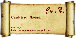 Csákány Noémi névjegykártya