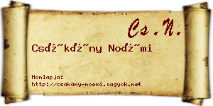 Csákány Noémi névjegykártya